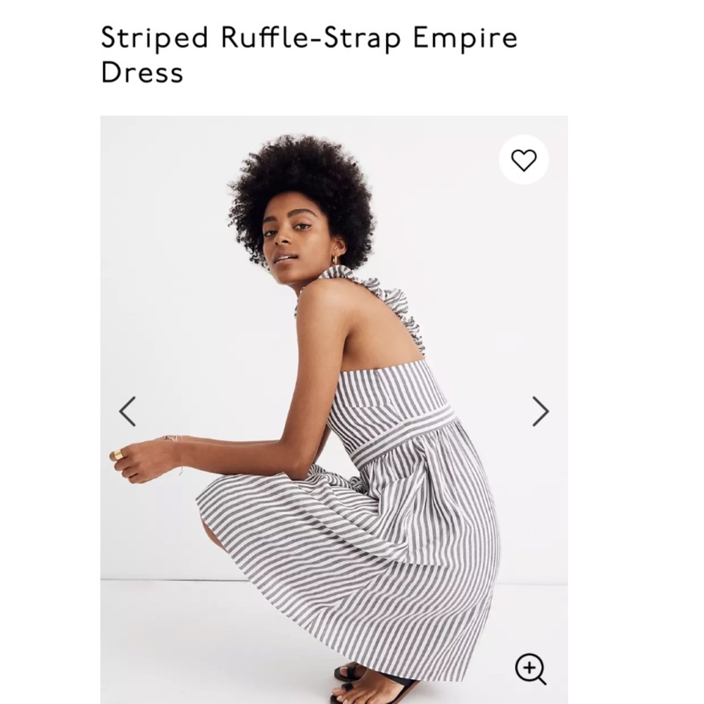 madewell Striped Ruffle-Strap Empire Dress